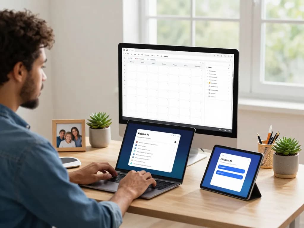 Moltbot AI enhances productivity in a modern home office with effective task management and seamless communication.