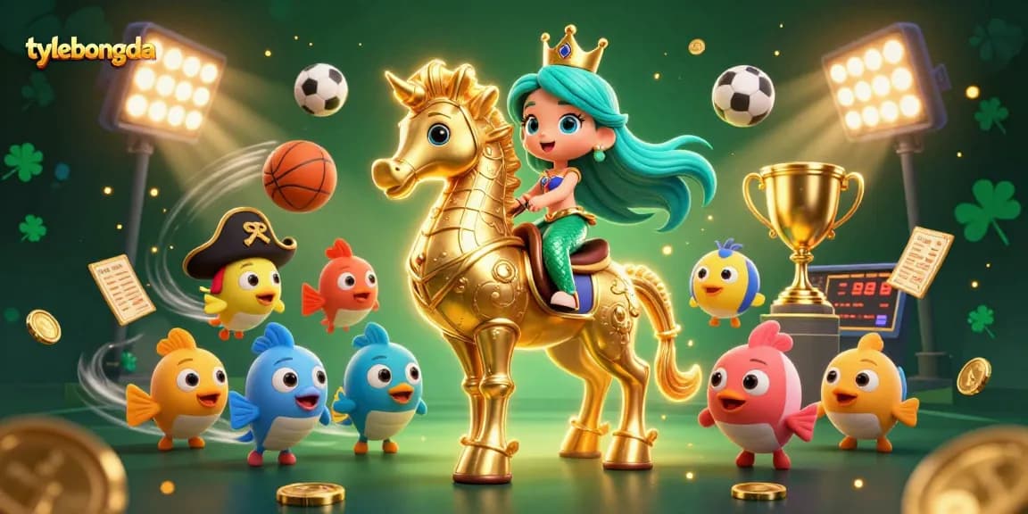 Experience thrilling sports betting excitement with tylebongda’s vibrant 3D casino scene showcasing mermaid characters.