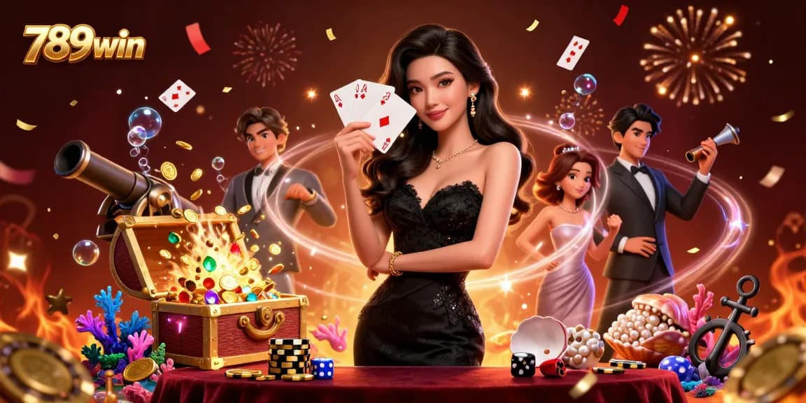Experience thrilling gaming adventures at 789win with a stunning illustration of an elegant dealer