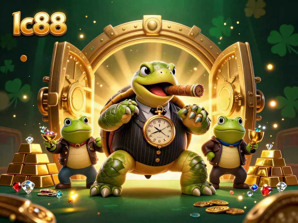 Engage with lc88 at the online casino with a dynamic scene featuring unique characters and vibrant elements.