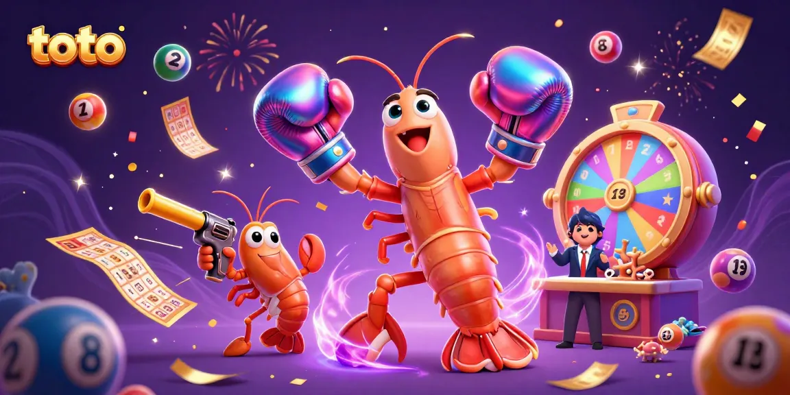 Engage in thrilling toto lottery excitement with vibrant 3D characters and colorful game elements.