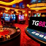 Experience the excitement of TG88 com with vibrant casino tables and engaging slot machines.