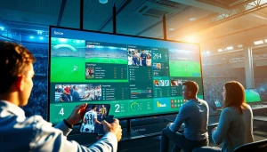 Dynamic soccer streaming interface at joemadfan.com showcasing live match highlights and fan engagement.