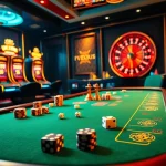 Action-packed poker game at https://five88.za.com/ showcasing vibrant chips and thrilling atmosphere.