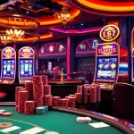 L567 players enjoying vibrant slot machines in a thrilling casino atmosphere.