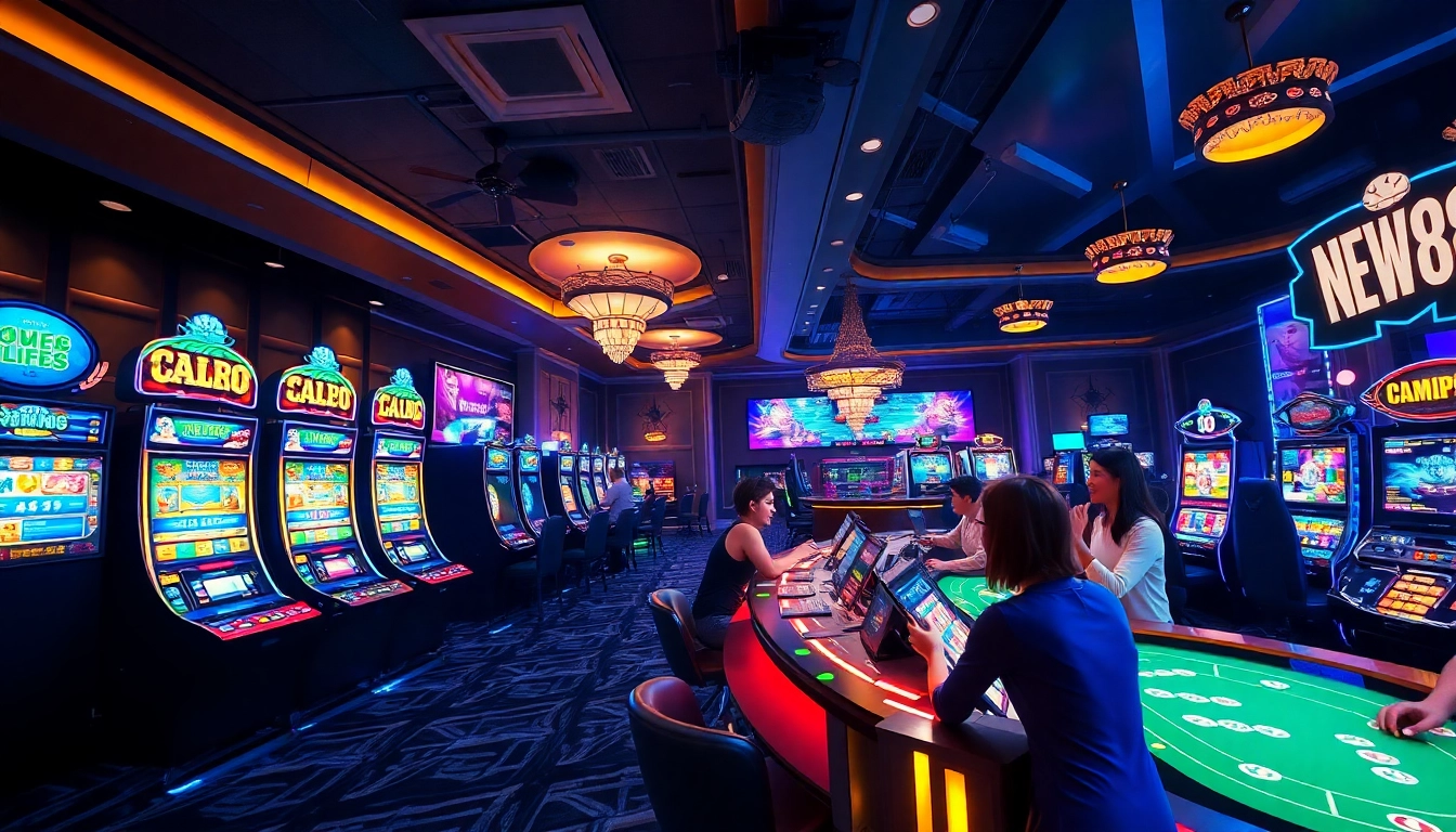 Experience the thrill of online gaming at new88go.com with vibrant casino visuals and interactive elements.
