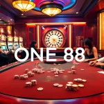 ONE88 players enjoying a luxury casino experience with poker, dice, and roulette.