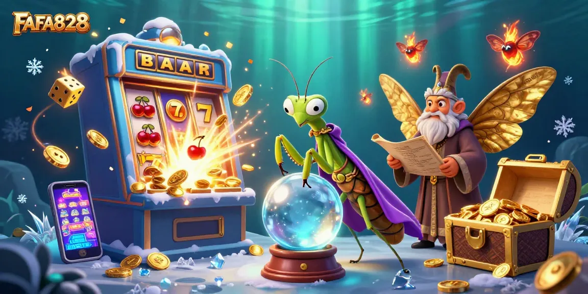 Experience FAFA828's magical slot adventures with vibrant 3D casino illustrations.