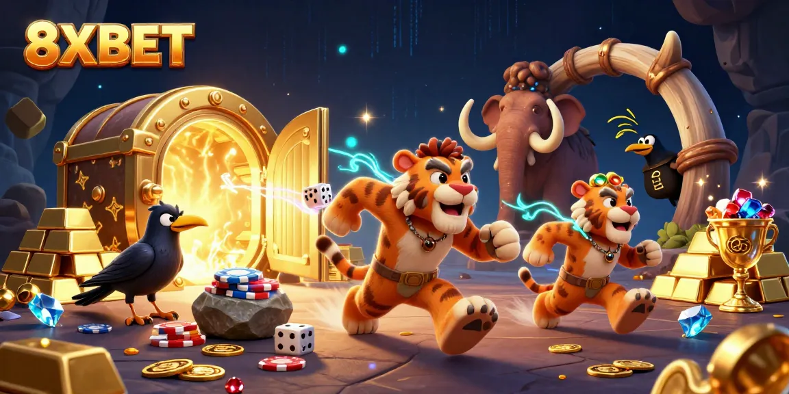 Experience thrilling gaming with 8XBET’s vibrant prehistoric casino scene full of treasures and excitement.