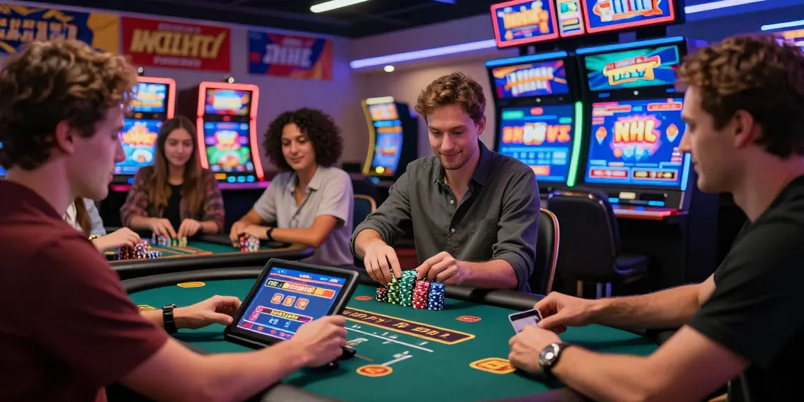Players enjoying the exciting environment of credit card casinos, featuring live games and vibrant atmosphere.