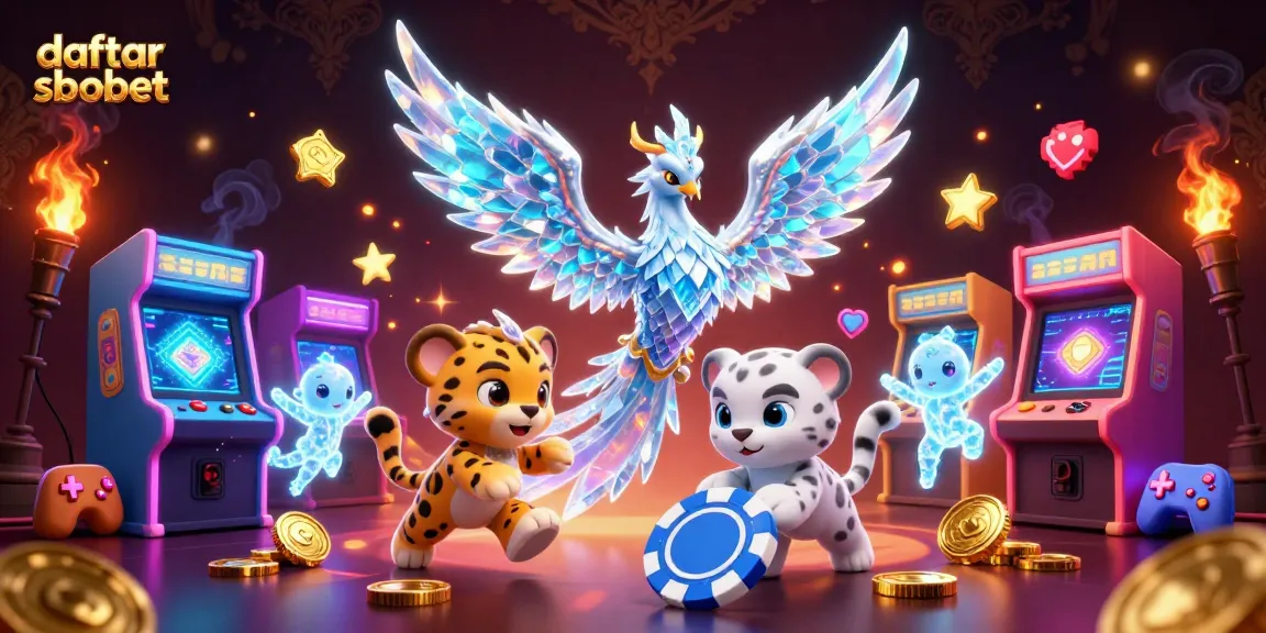 Engage with daftar sbobet through a vibrant, dynamic 3D casino scene filled with fun gaming elements.
