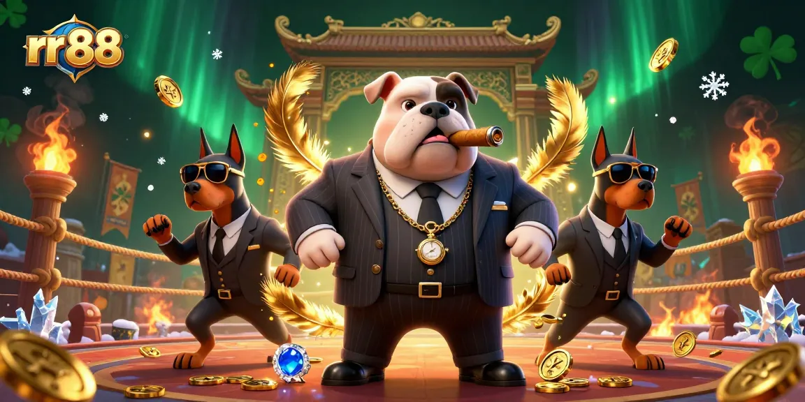 Experience thrilling action at rr 88 casino with a mafia boss bulldog and bodyguard Dobermans in a vibrant 3D setting.