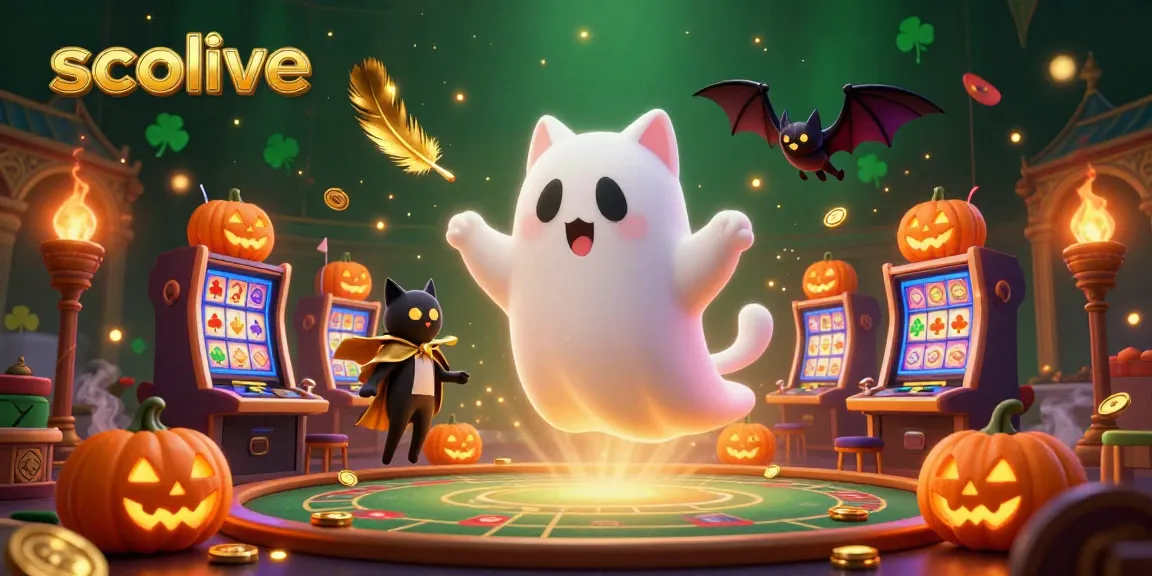 Socolive offers immersive sports betting with a ghostly cat and vibrant casino ambiance.