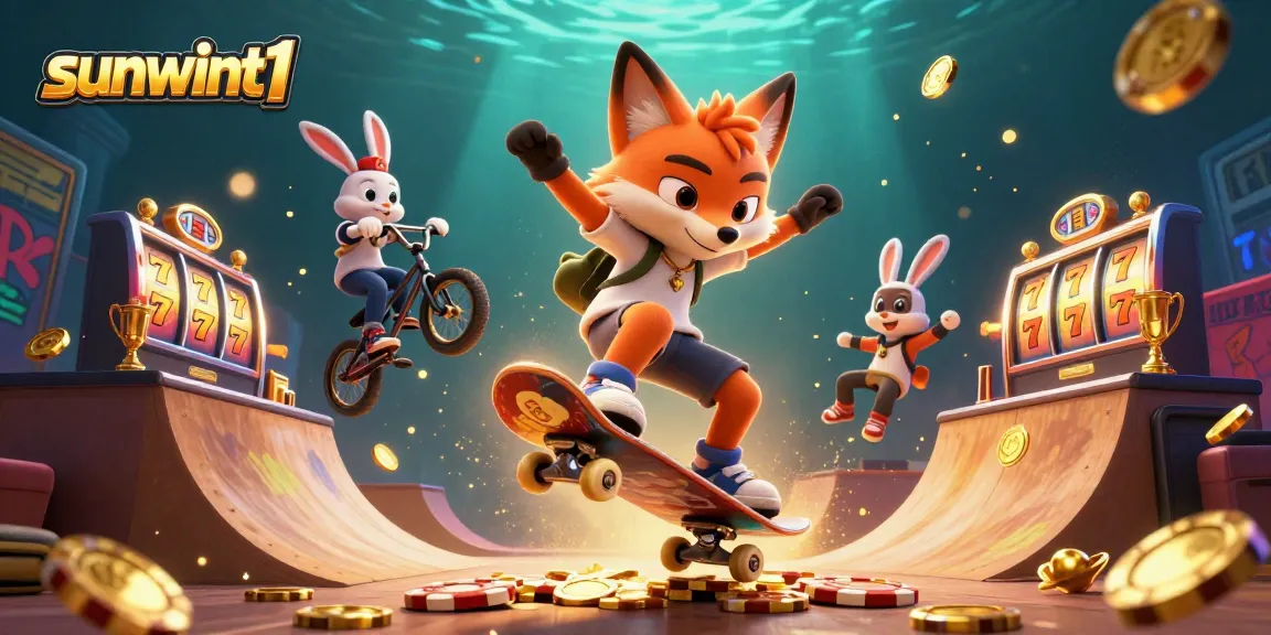 Win big at sunwint1 while a fox kickflips over golden chips and reels!